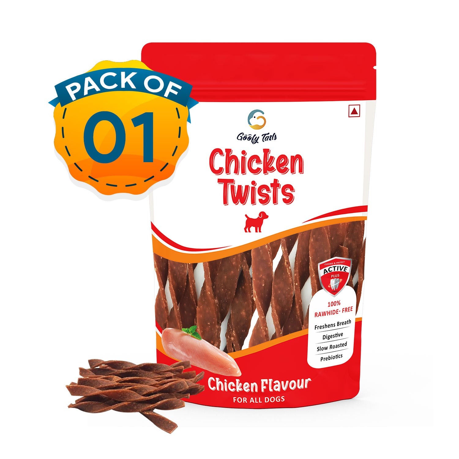 Goofy Tails Active Chicken Twists - Dental Treats for Dogs