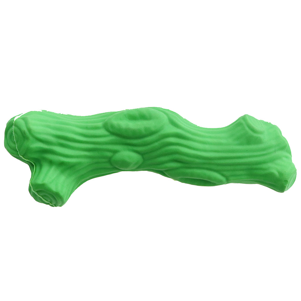 Goofy Tails Green Colored New Natural Rubber tree trunk chew toys for dogs