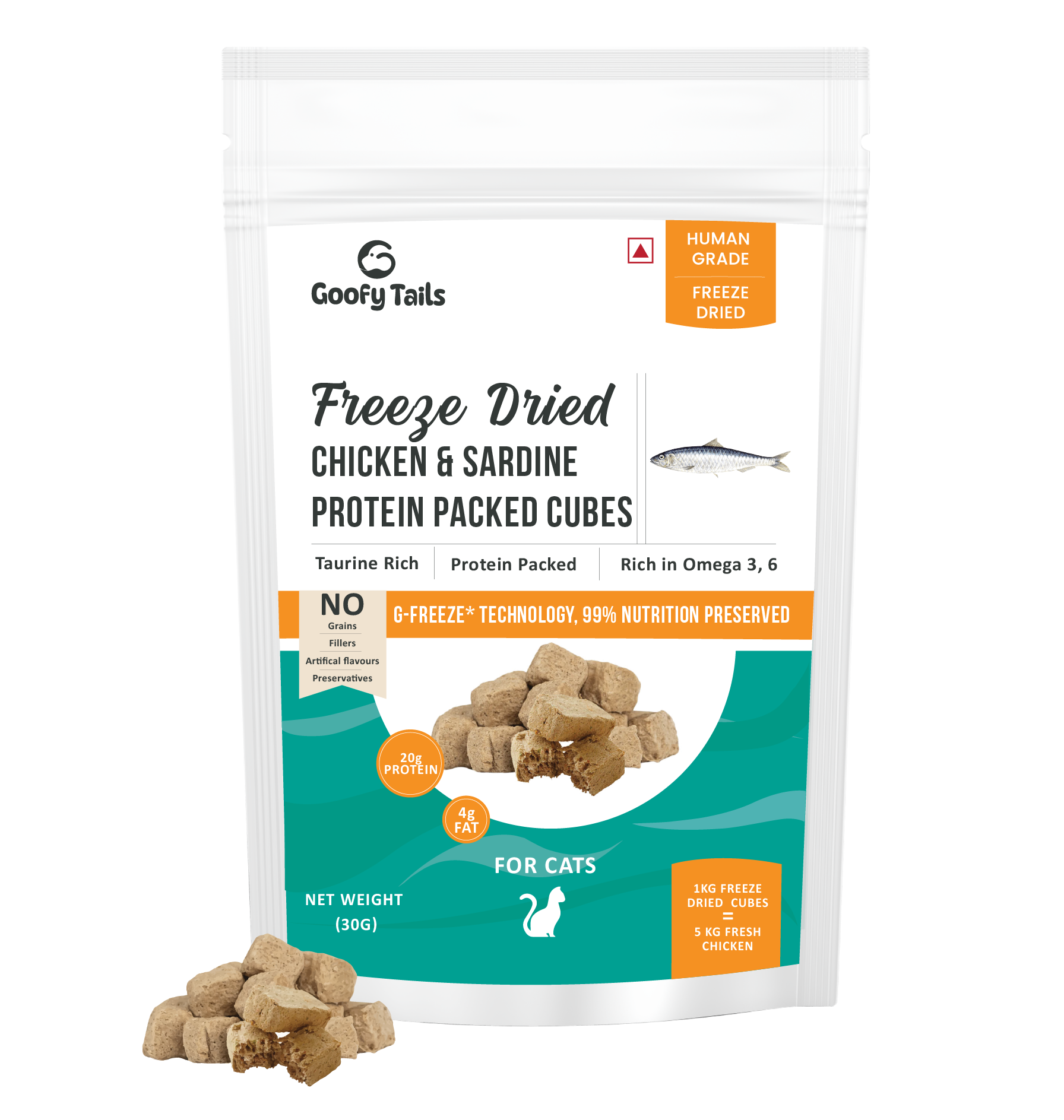 Freeze Dried Shrimp And Chicken & Sardine Treat Combo for Cats and Kittens