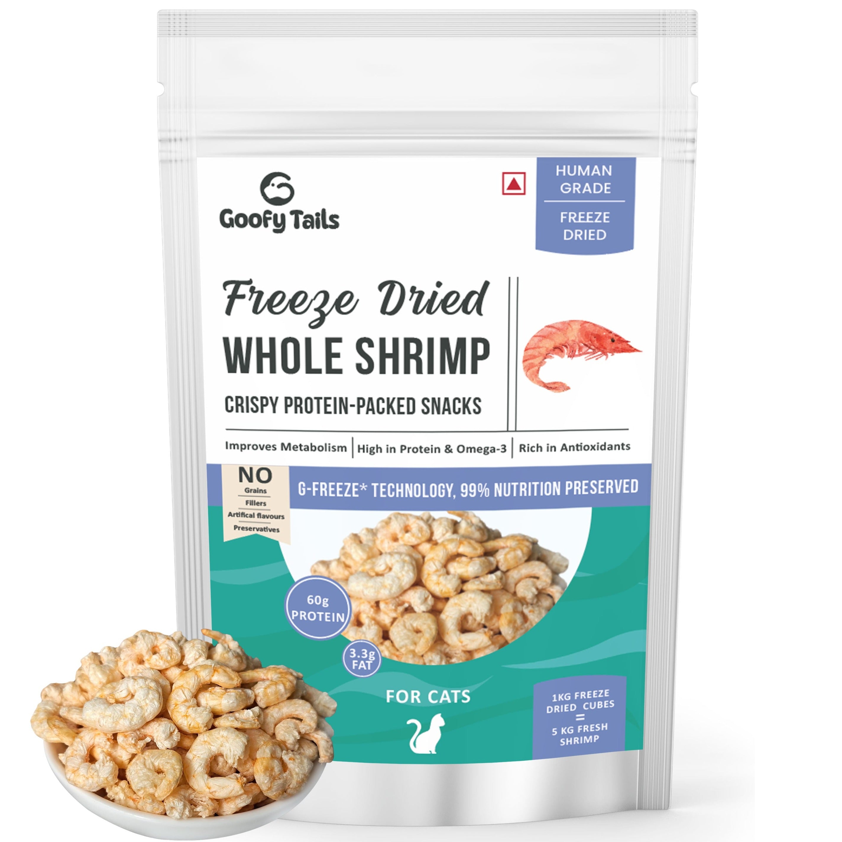 Freeze Dried Chicken & Sardine + Shrimp + Fish Bits Treats Combo for Cats and Kittens