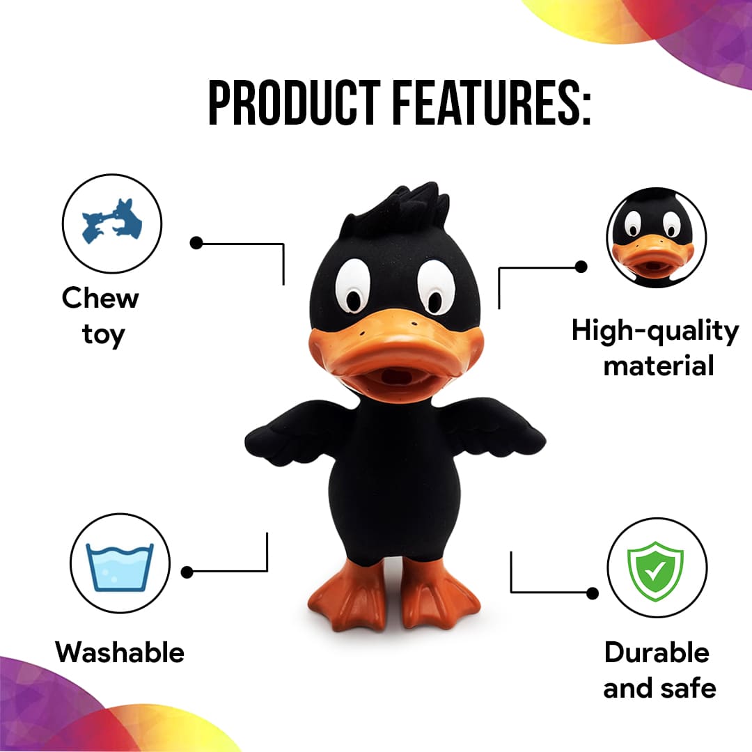 Black Color duck toy product  features