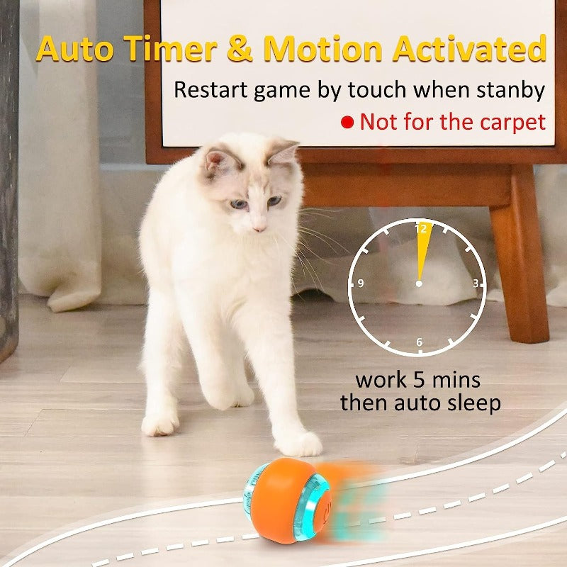 Goofy Tails Smart Ball Interactive Toy for Cats and Kittens | 360° Automatic Rotating Cat Toy Ball