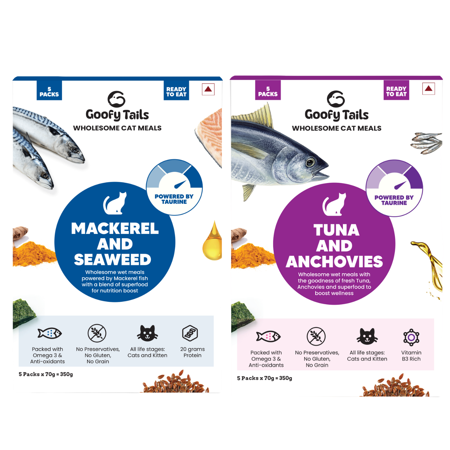 10 Meal Combo of Tuna & Mackerel Wet Food For Cats and Kittens
