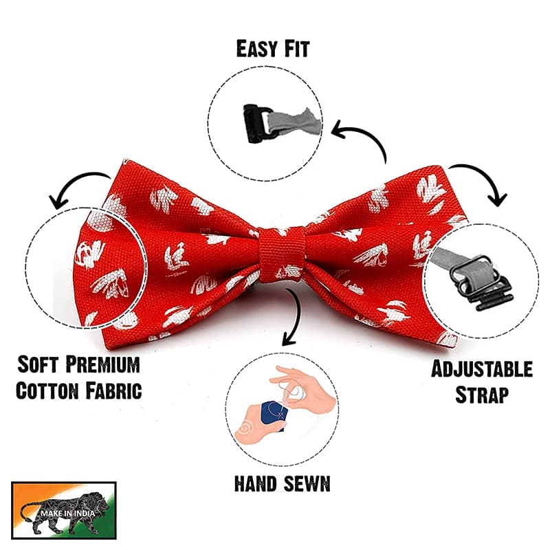 Goofy Tails X Design Chefz Summer Staycation Pet Bow Tie/Bowtie for Dogs & Cats (Kisser Design, Red) (7168166101142)