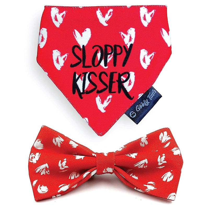 Goofy Tails X Design Chefz Sloppy Kisser Bow + Bandana Combo for Dogs & Cats (Multicolor) (7168244220054)