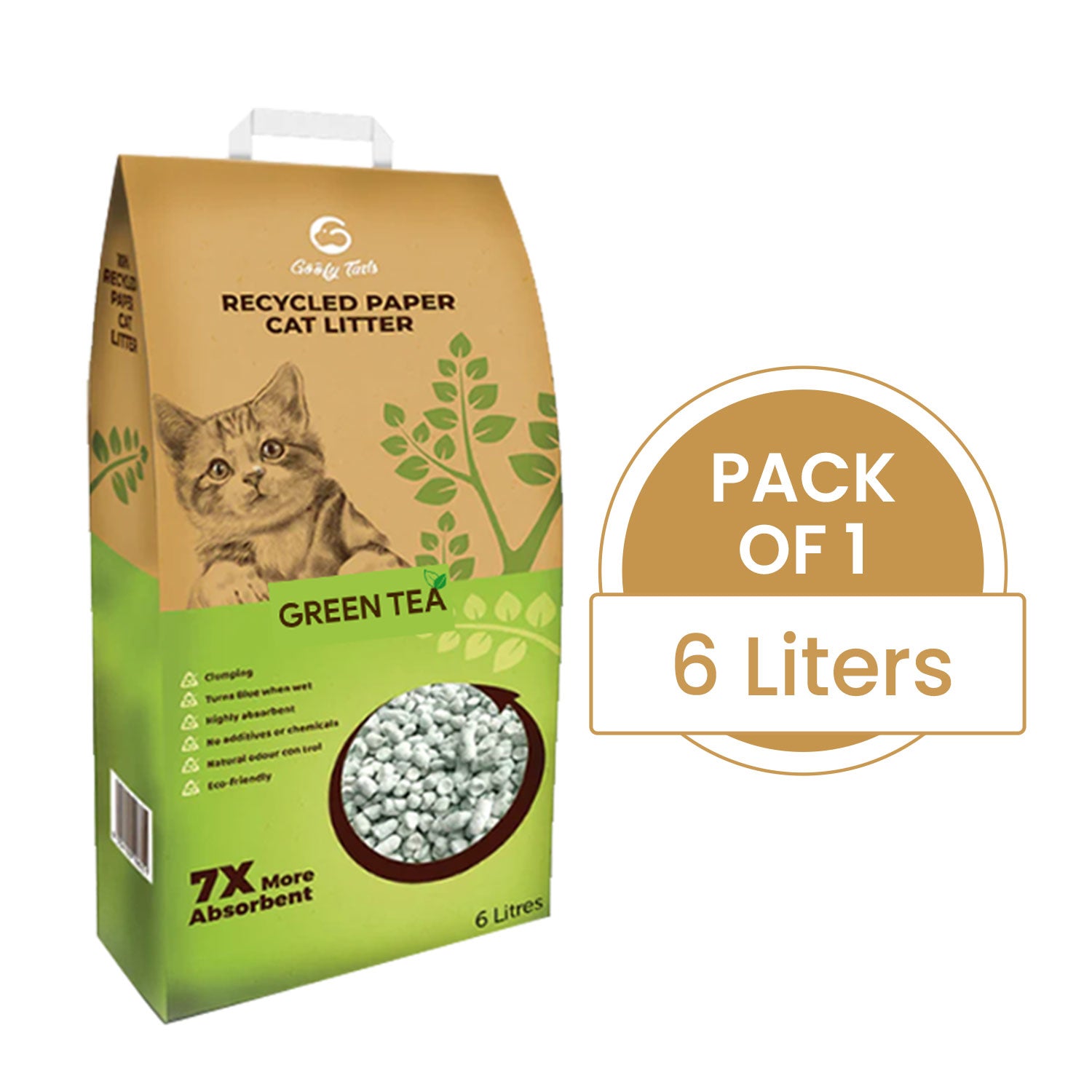Goofy Tails Recycled Paper Clumping Cat Litter for Cats and Kittens