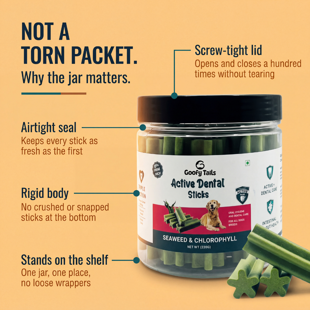Oral Care Active Dental Vegetarian Dog Treat ( Seaweed, 24 Sticks)