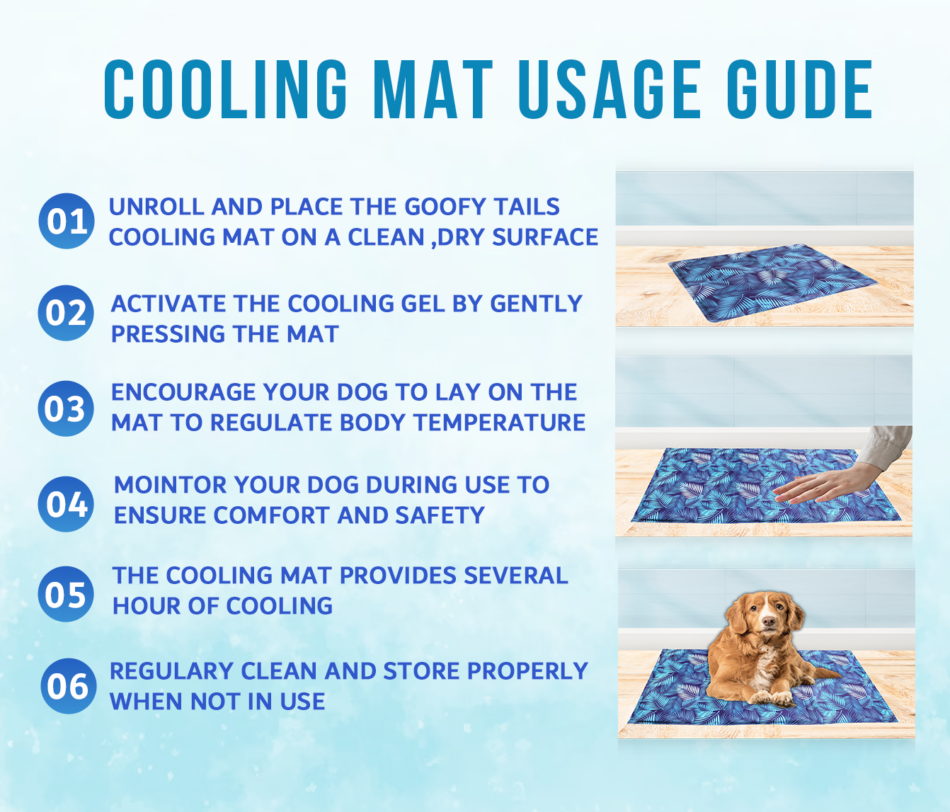 Cooling mat for pets