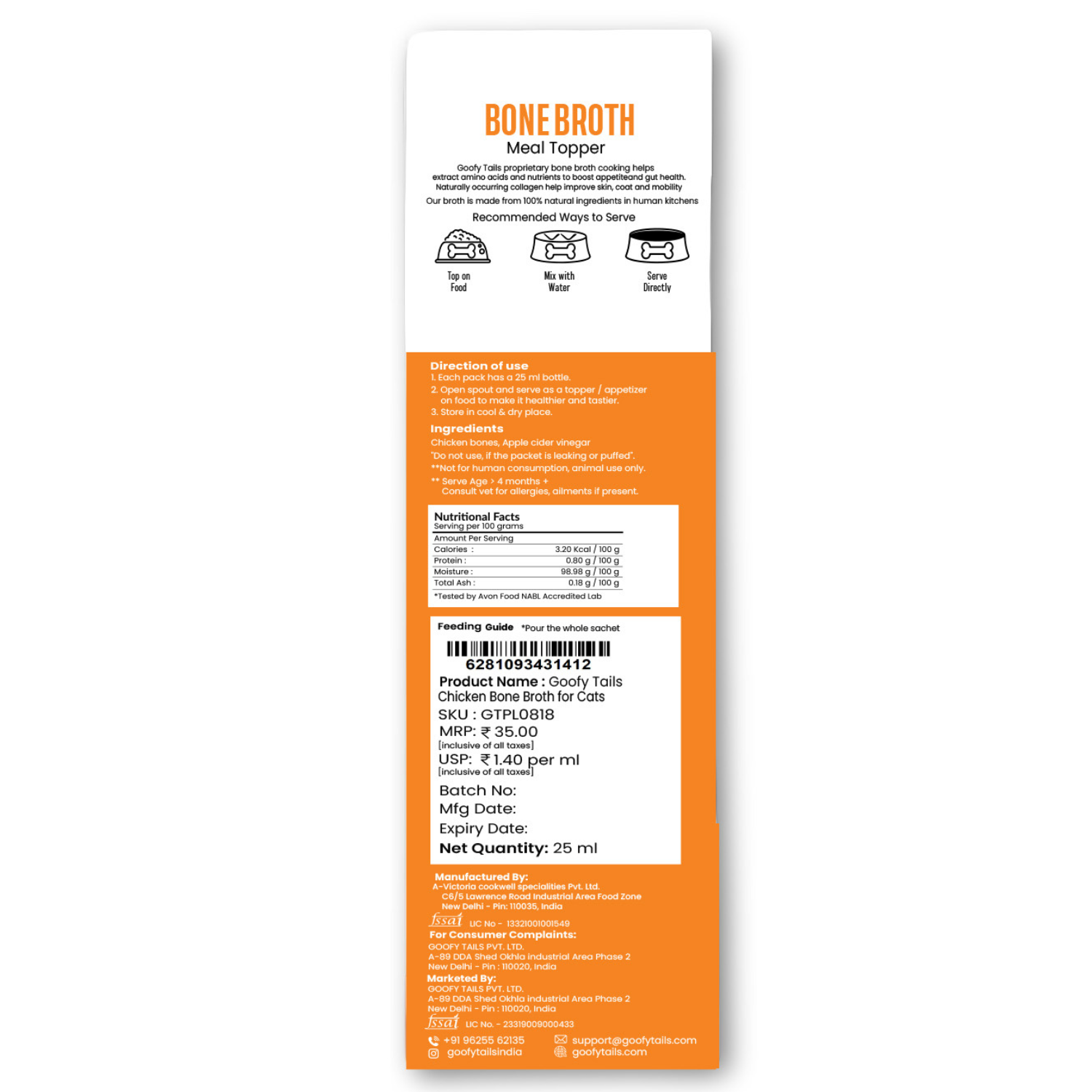 Chicken Bone Broth for Cats and Kittens