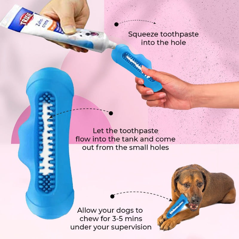 This dog toys work as a toothbrush for dogs