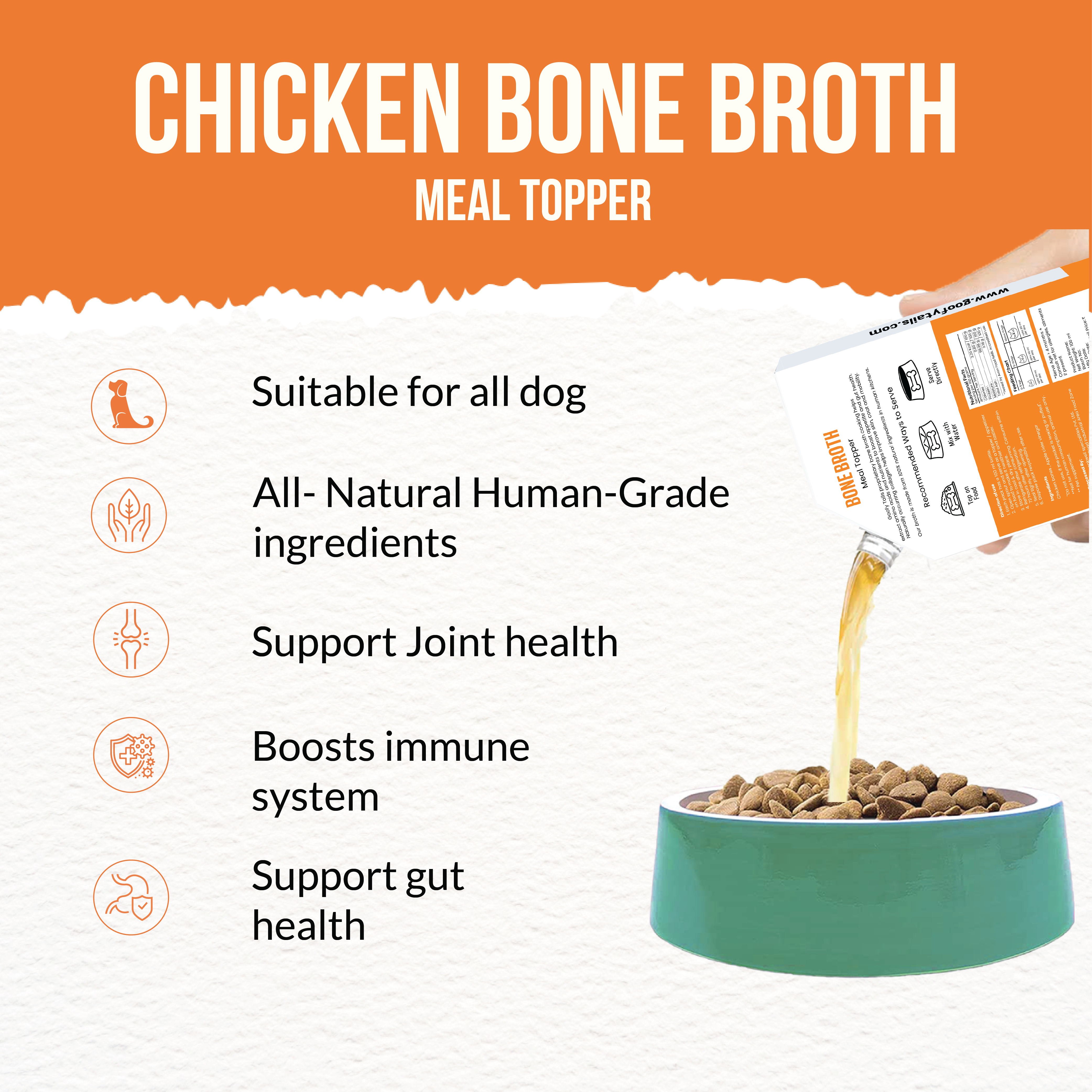 Chicken Bone Broth + Chicken Quinoa Dog food Combo