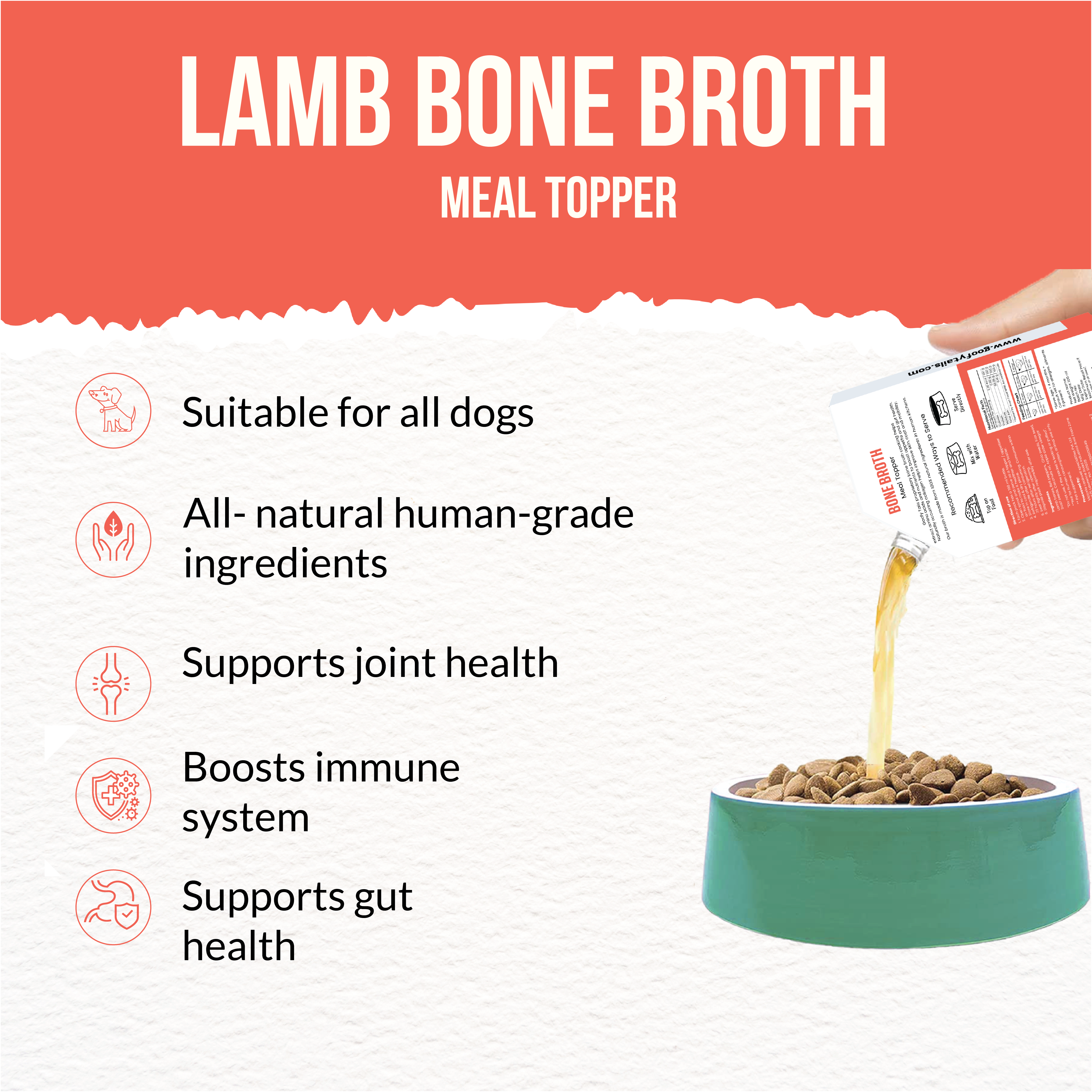 Bone broth supplement for pets
