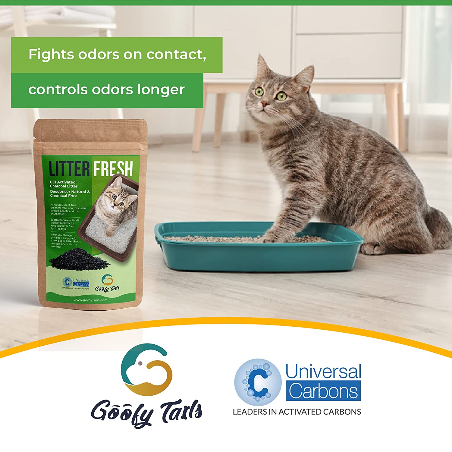 Recycled Paper Cat Litter With Activated Litter Freshener Combo