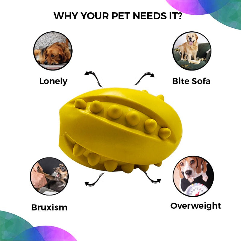 pets need yellow color rugby ball for playing
