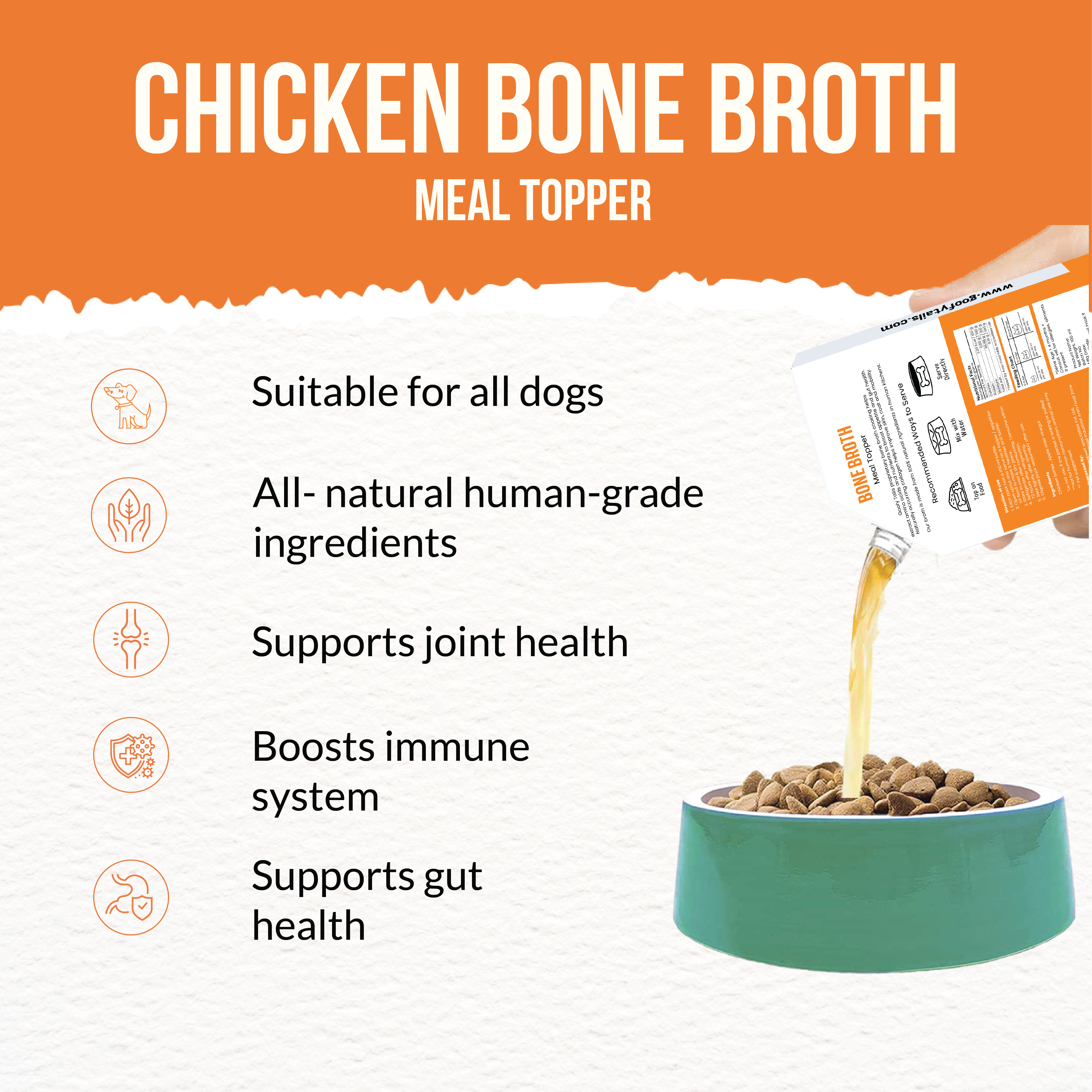 Chicken Bone Broth + Chicken Quinoa Dog food Combo