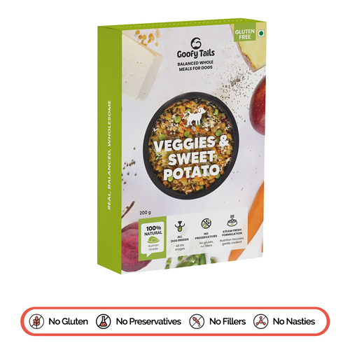 Veggies and Sweet Potato Fresh Food for Dogs and Puppies