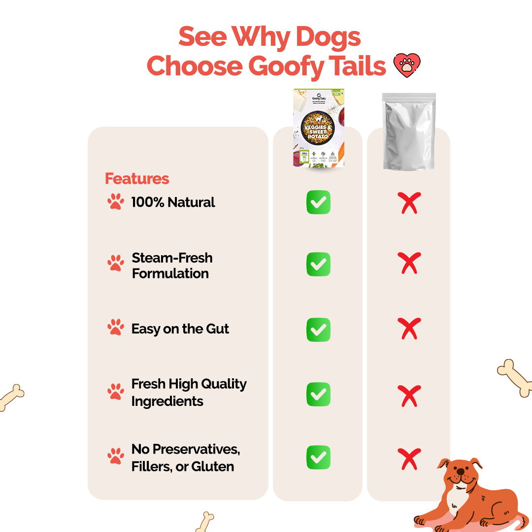 Veggies and Sweet Potato Fresh Food for Dogs and Puppies