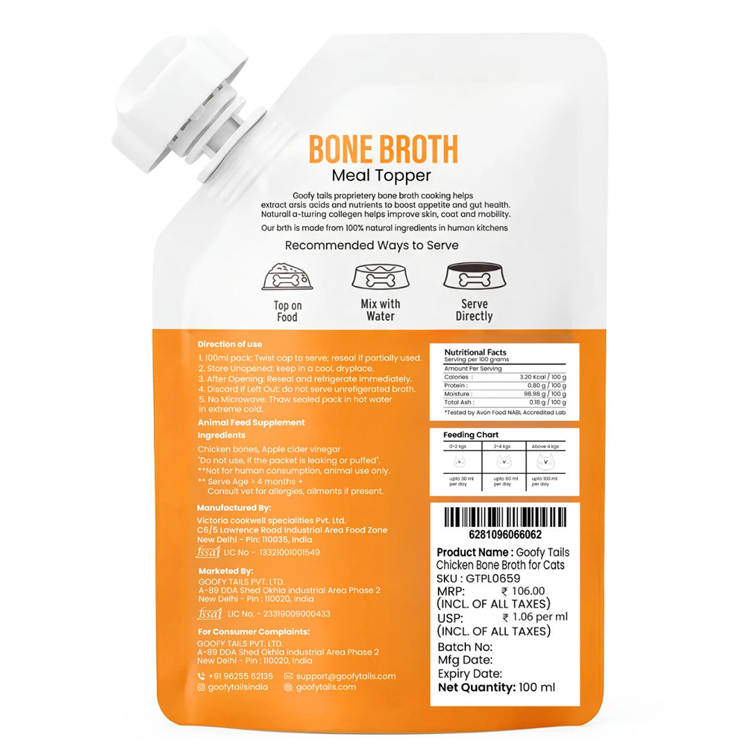 Chicken Bone Broth for Cats and Kittens