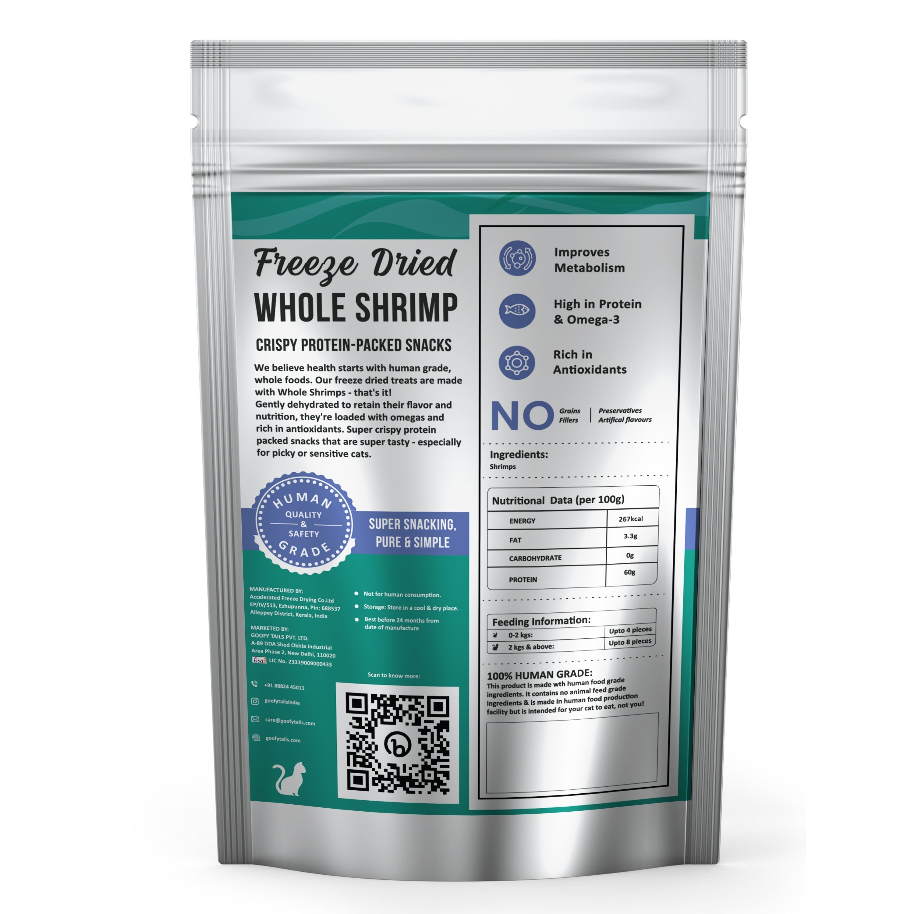 Freeze Dried Shrimp for cats from goofytails.com