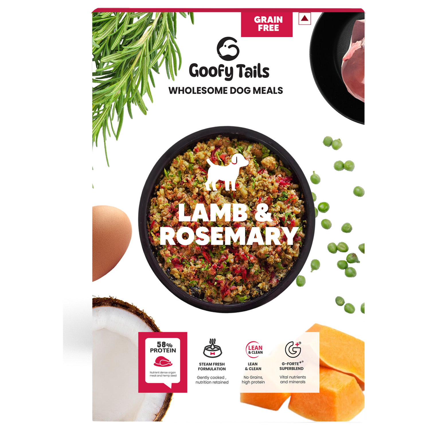 Grain Free Meals Trial Pack - Chicken Herb ( 100g x 2packs ) + Lamb Rosemary (100g x 2 pacs)