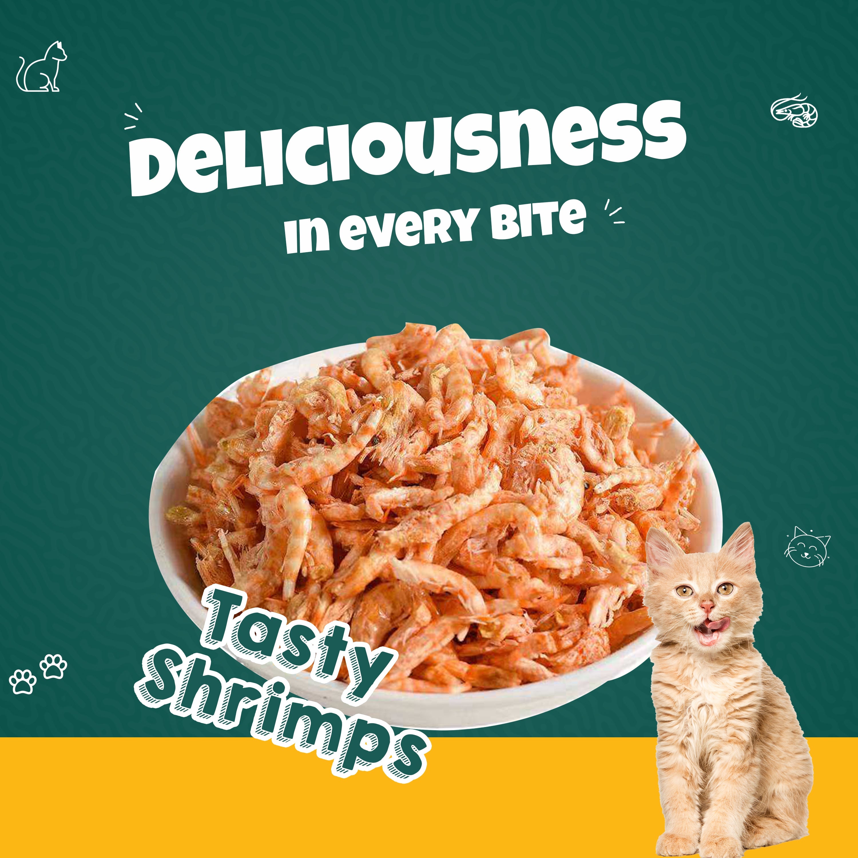 Tasty Freeze Dried Shrimp for cats and kittens from Goofy Tails