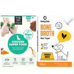 Chicken Superfood Meal Topper with Chicken Bone Broth Combo Pack for Dogs