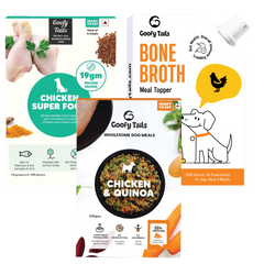 All in One Chicken Combo for Dogs - Meal Topper + Bone Broth + Chicken Quinoa