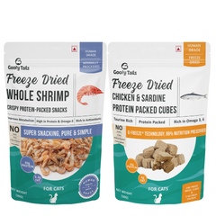 Freeze Dried Shrimp And Chicken & Sardine Treat Combo for Cats and Kittens