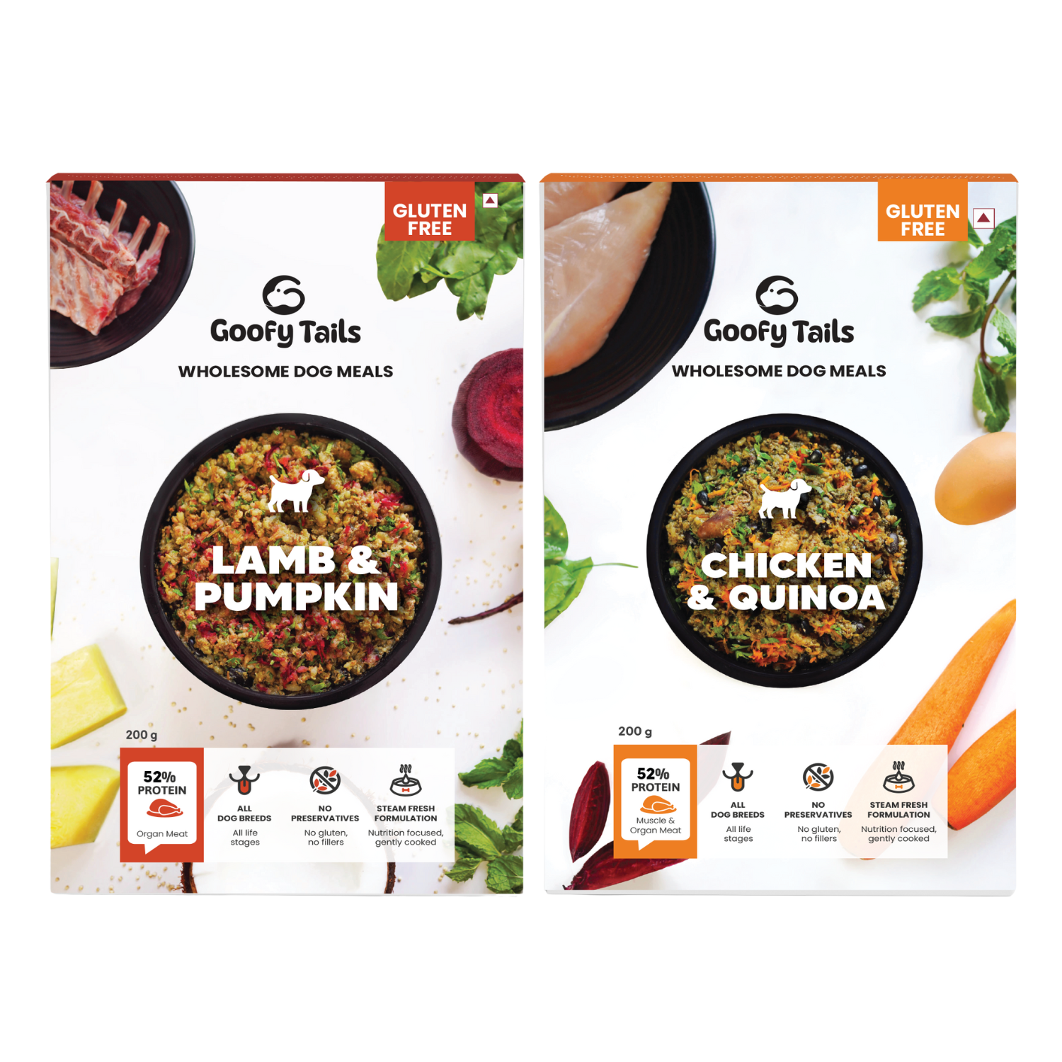 Fresh Dog Food Combo - CHICKEN & QUINOA & LAMB & PUMPKIN