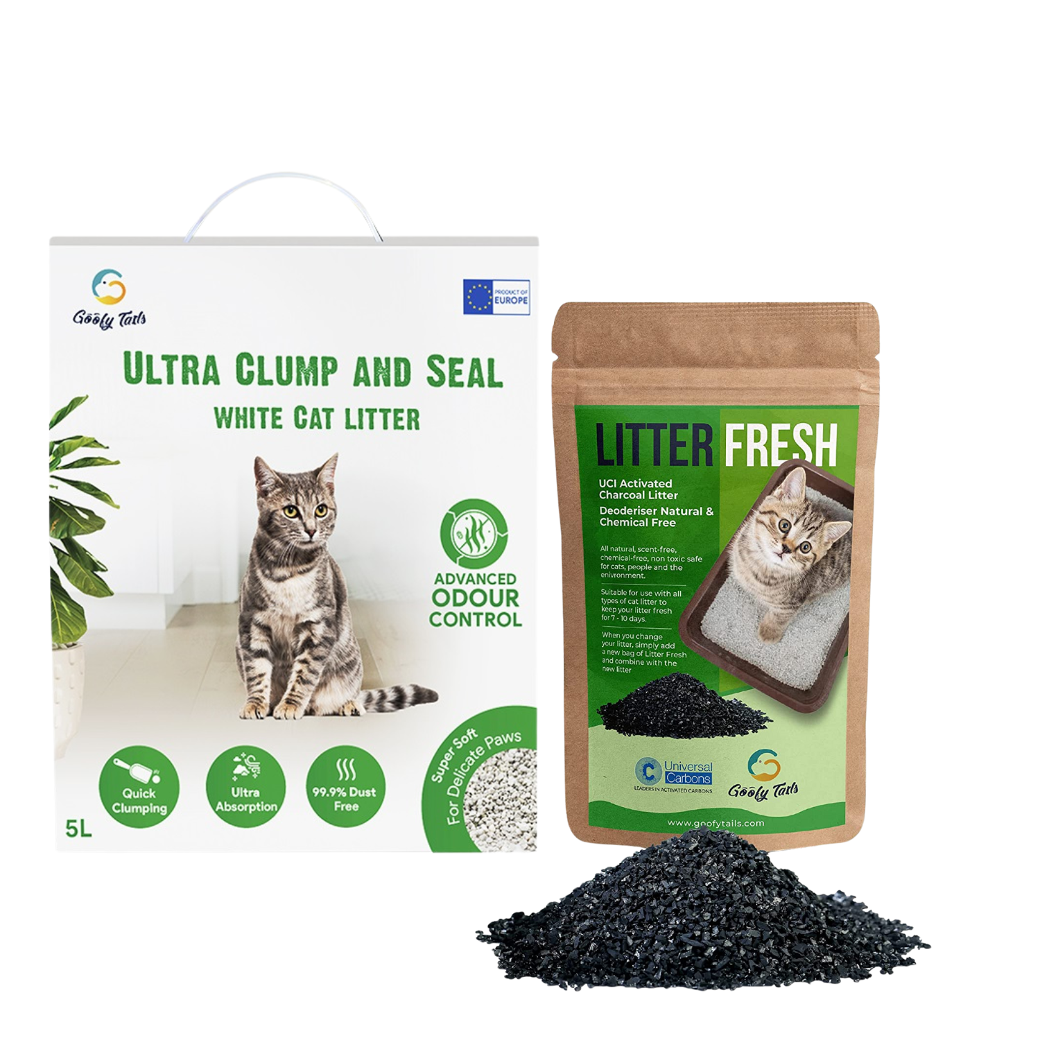 White Bentonite Clumping Cat Litter for Cats and Kittens Unscented with Activated Litter Fresh