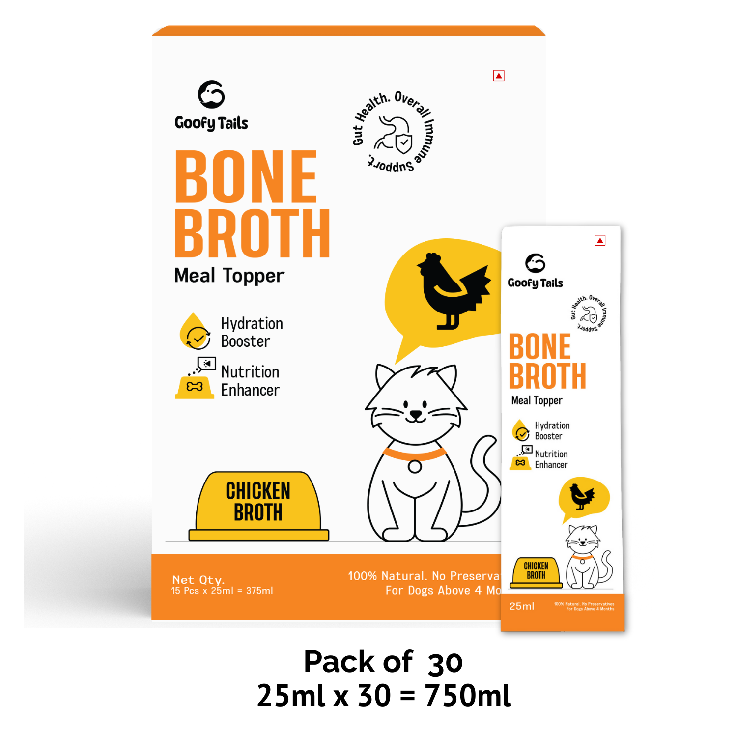 Goofy Tails Chicken Bone Broth Monthly Pack- 25ml
