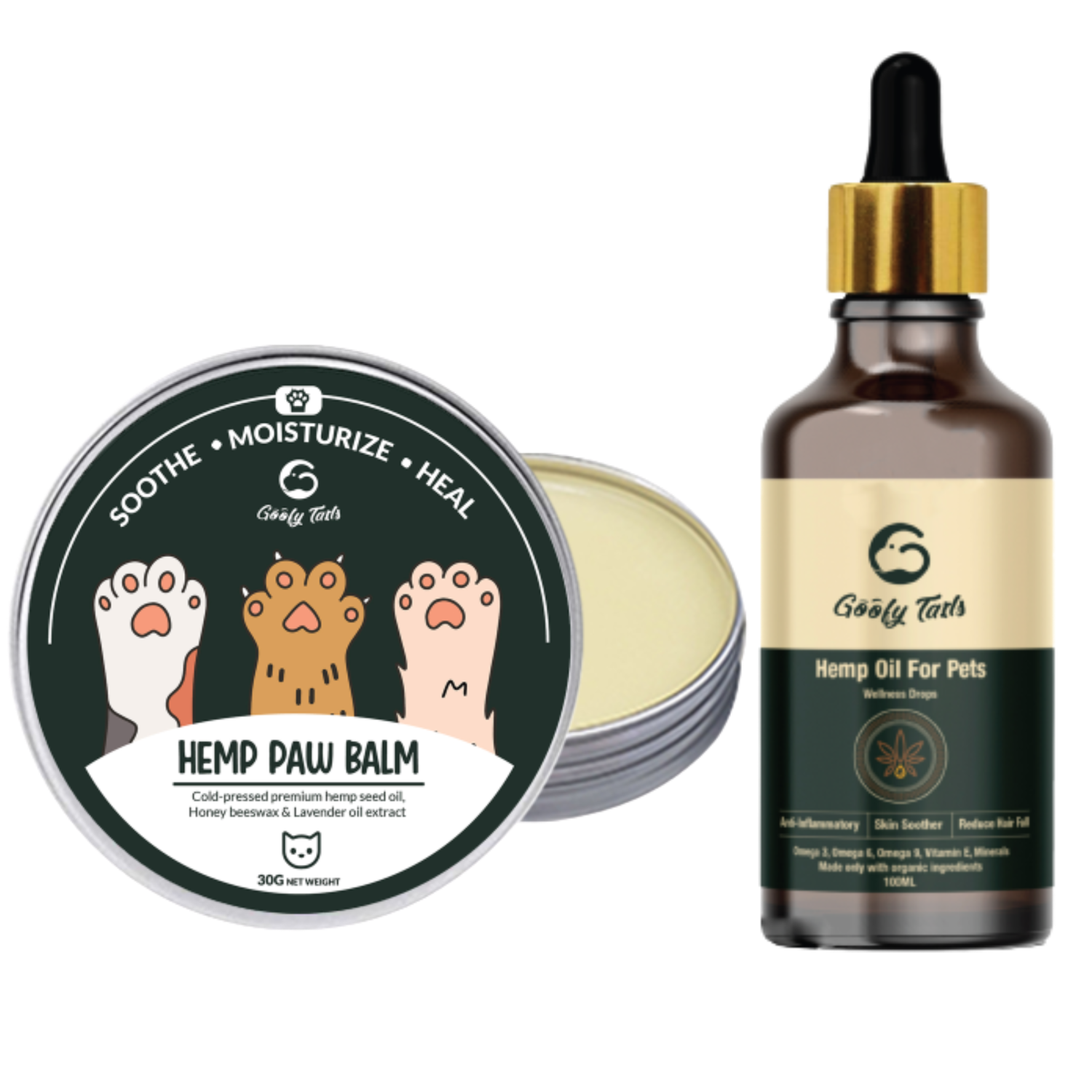 Presenting Goofy Tails Hemp paw Cream for cats and Hemp  oil for cats and kittens