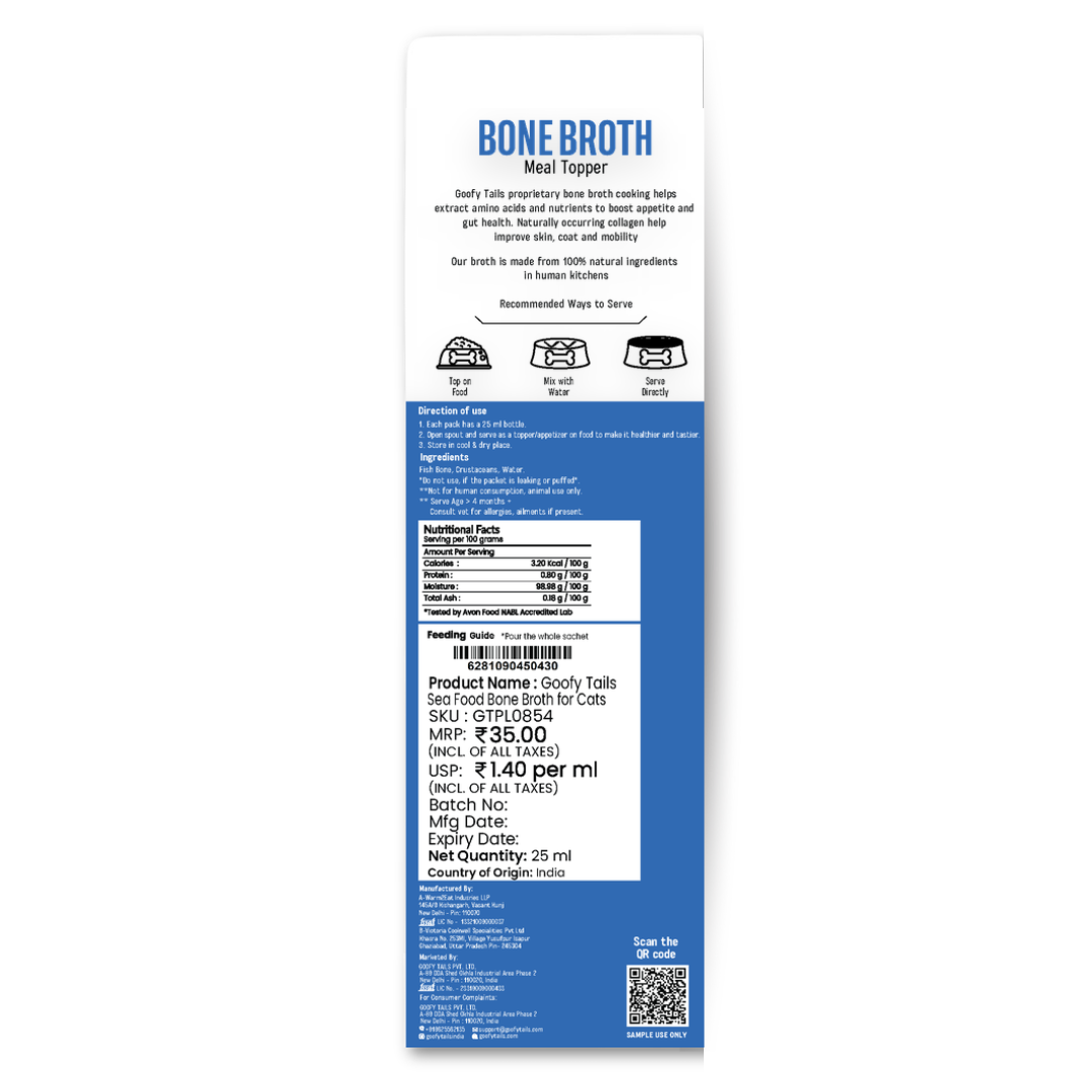 Seafood Bone Broth for Cats and Kittens-25ml
