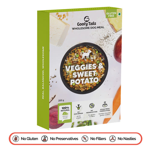 Veggies and Sweet Potato Fresh Food for Dogs and Puppies