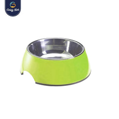 Goofy Tails Stainless Steel Anti Skid Food Bowl for Dogs (Green)