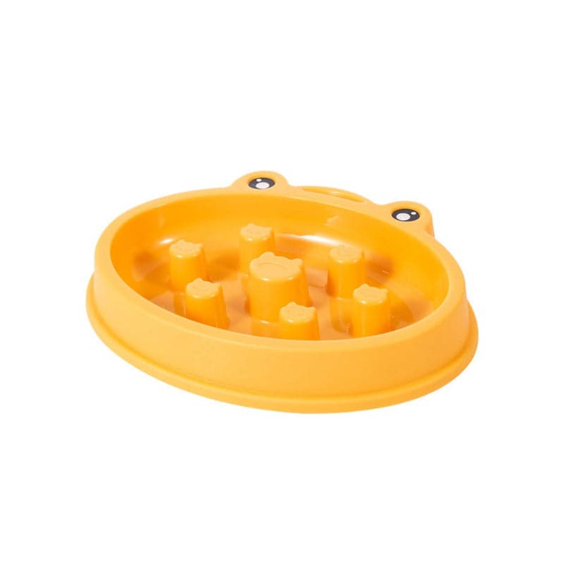 Yellow Slow eating dog bowl (7644349661334)