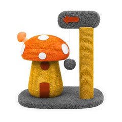 Goofy Tails Mushroom Cat Tree Post | 2-in-1 Scratch Post and Activity Tree for Cats