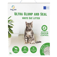 Goofy Tails White Bentonite Clumping Cat Litter for Cats and Kittens-Unscented