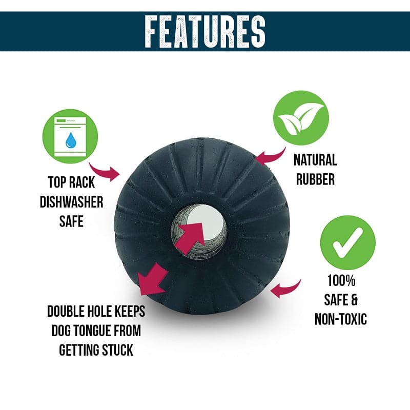Features: Black Rubber Ball for dogs (7606798418070)