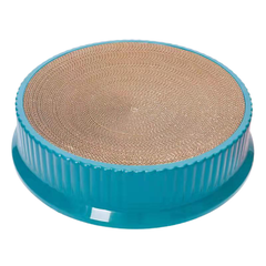 Goofy Tails Recycled Paper Round Shaped Cat Scratching Pad - Teal