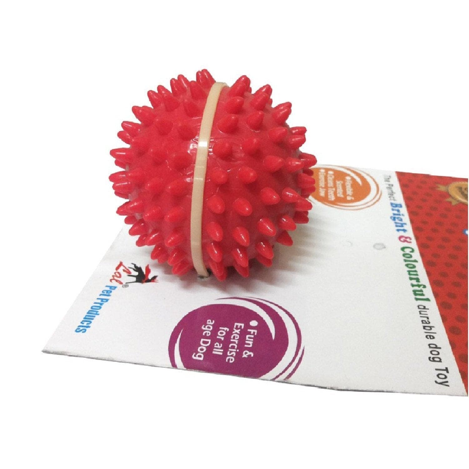Super Dog Natural Rubber Medium Spiked Ball Dog Chew Toy - pet-club-india (7168254214294)