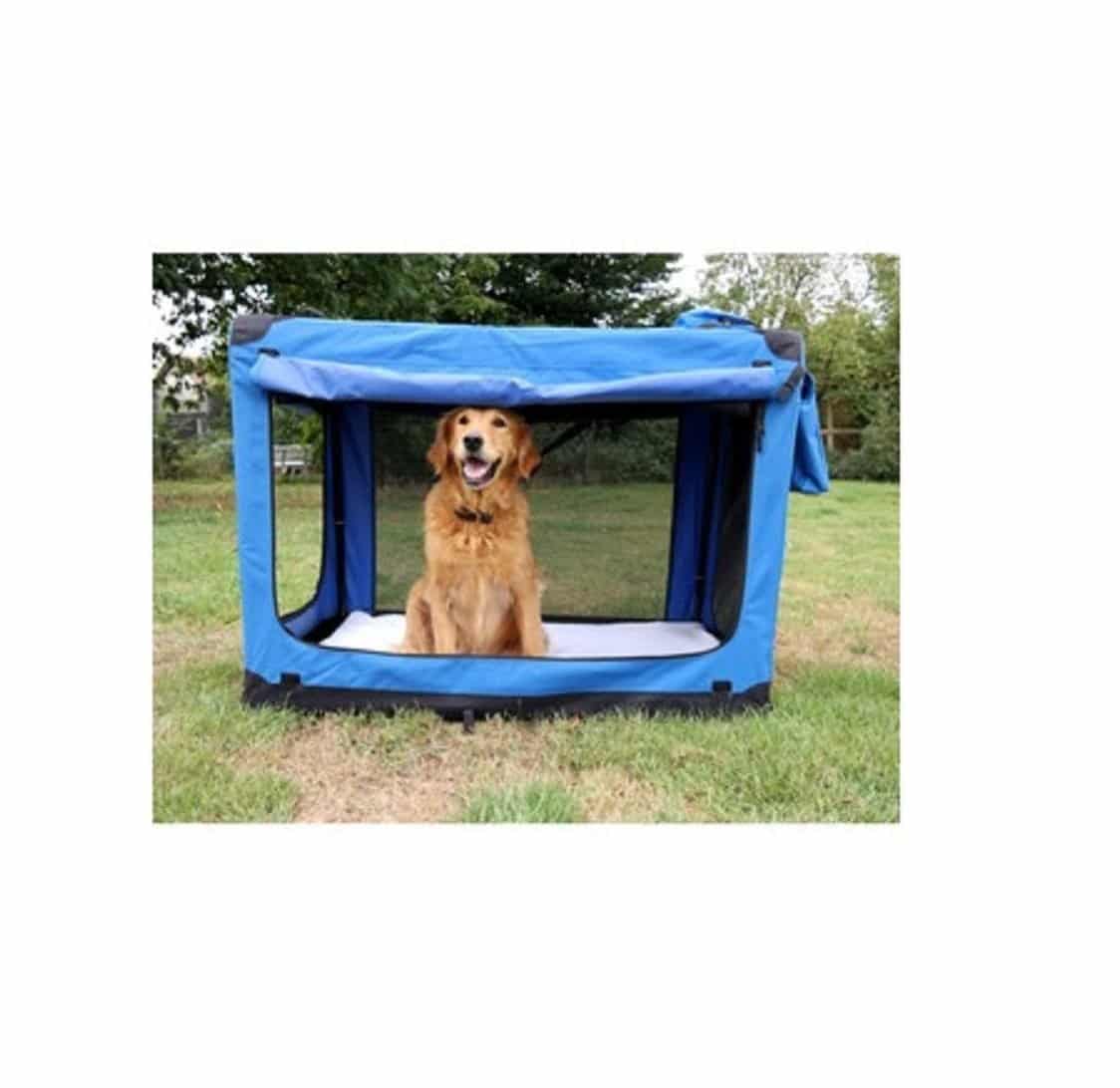 Goofy Tails Soft Foldable Indoor and Outdoor Dog Crate for Large Pets 
