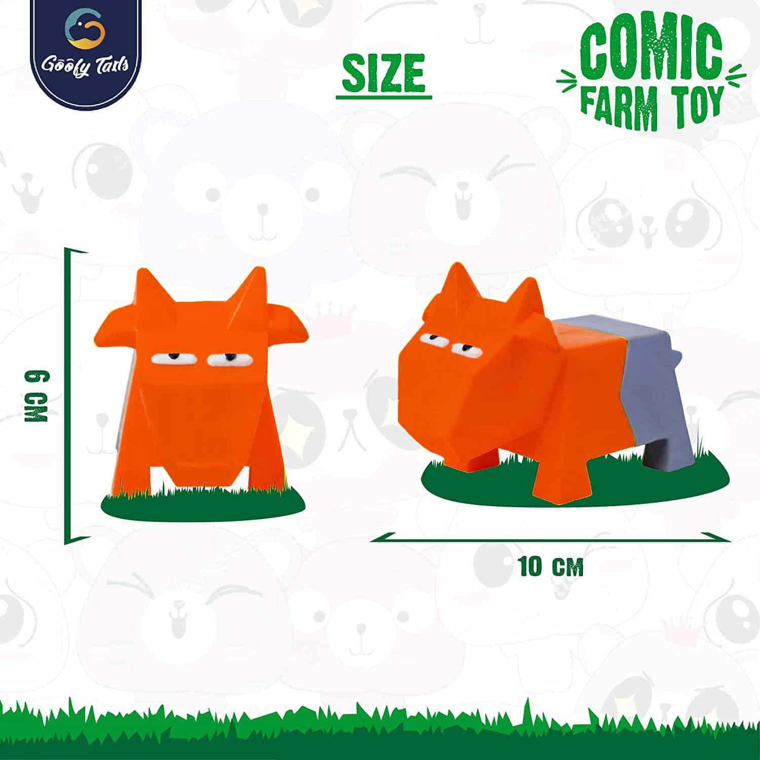 Goofy Tails | Comic Farm Squeaky Dog Chew Toy - OX | for Small and Medium Breeds (7168324075670)