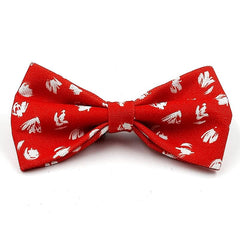 Goofy Tails X Design Chefz Summer Staycation Pet Bow Tie/Bowtie for Dogs & Cats (Kisser Design, Red)