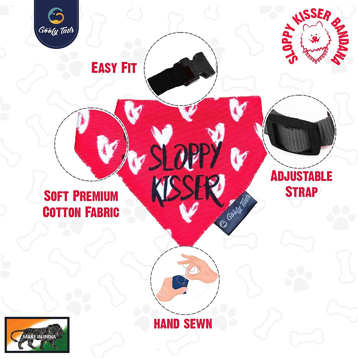 sloppy kisser dog bandana (7168333709462)