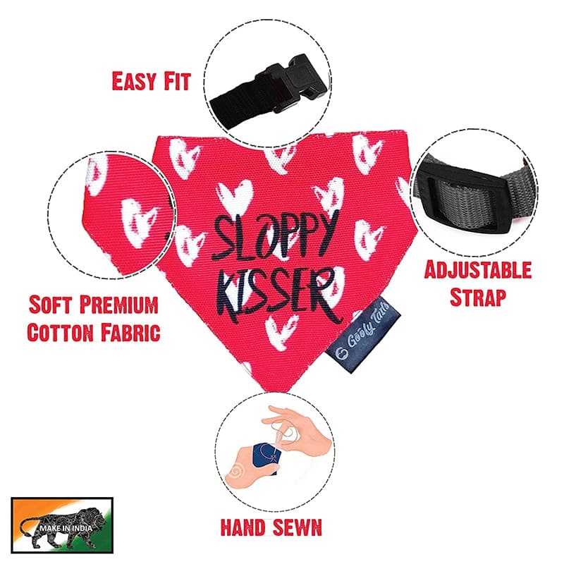 Goofy Tails X Design Chefz Sloppy Kisser Bow + Bandana Combo for Dogs & Cats (Multicolor) (7168244220054)