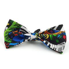 Goofy Tails | Summer Staycation Bows by Design Chefz Dog Bowtie/Bandana |for Dogs and Cats (Blue, Music Design)