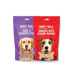 Goofy Tails Treat Combo for Dogs and Puppies - Pack of 2 ( Chicken with Sesame + Duck & Seaweed)