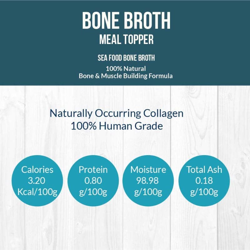 sea food bone broth for cats meal topper