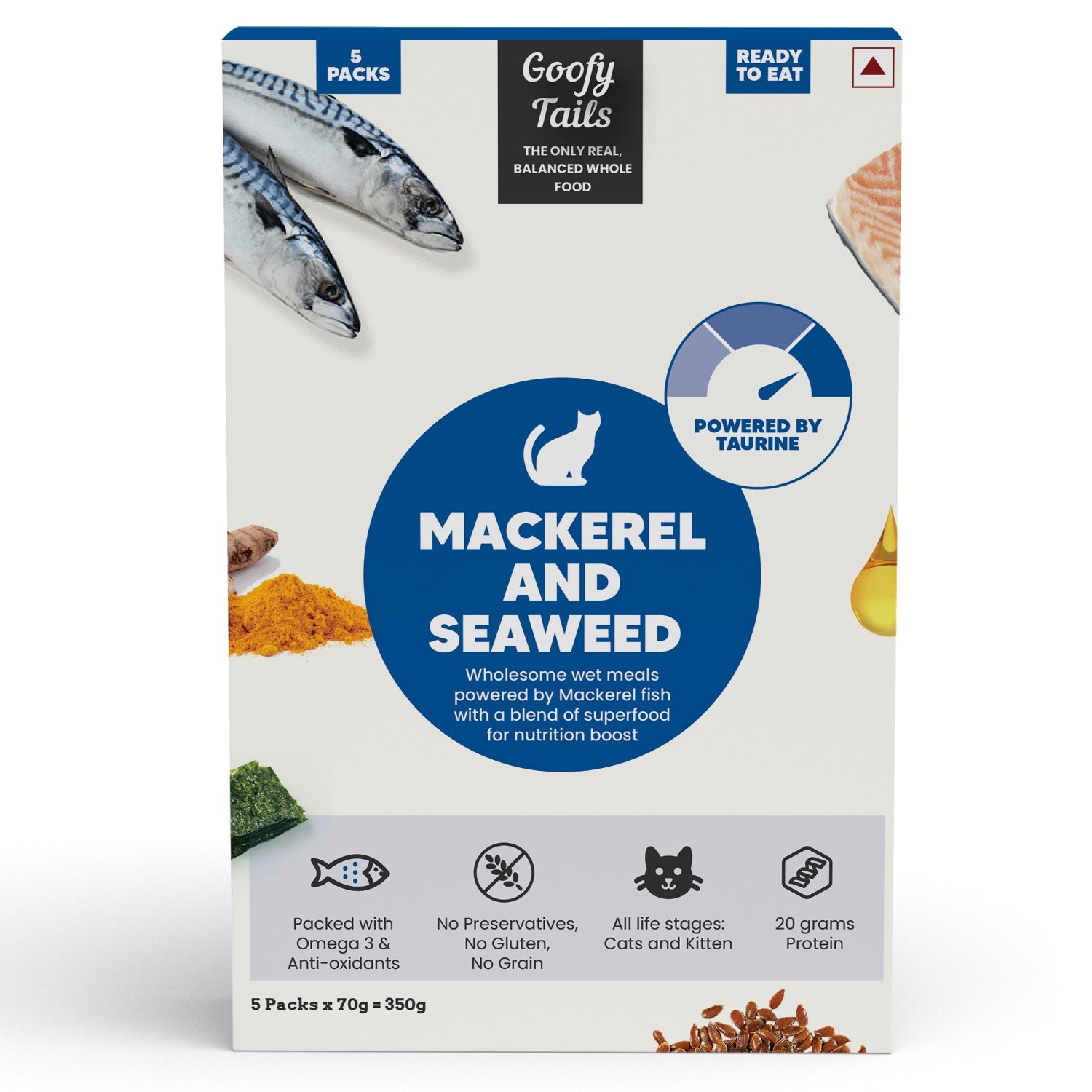 Goofy Tails Cat Food With Mackerel and Seaweed